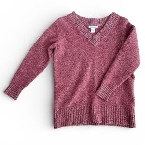 Athleta Wool Cashmere Sweater Small Rose Pink V Neck Soft Luxe Cozy Capsule Knit